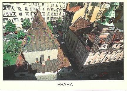 POSTAL L02187: Vista aerea de la Sinagoga de Praga
