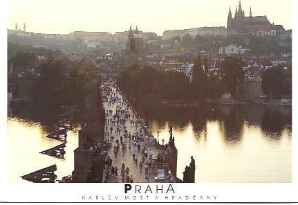 POSTAL L02194: Vista aerea del puente de Praga