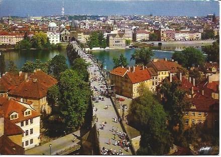 POSTAL L02198: Panoramica del Puente Charles de Praga