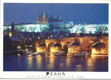 POSTAL L02202: Aspecto de noche en Praga