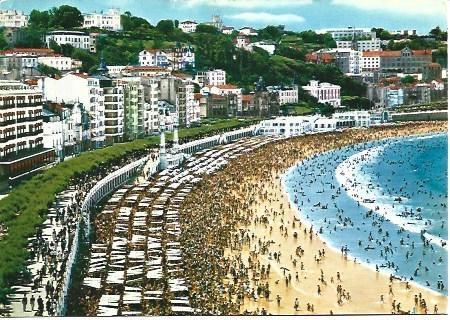 POSTAL L02611: Paseo y playa de la Concha en San Sebastian