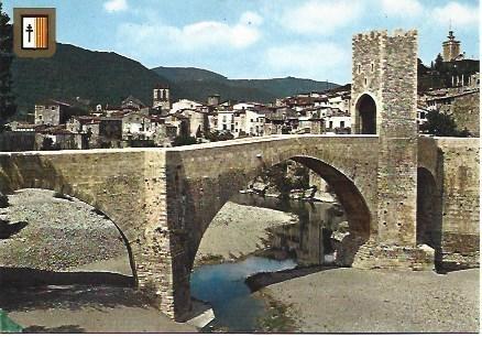 POSTAL L02402: Besalu. Puente romanico