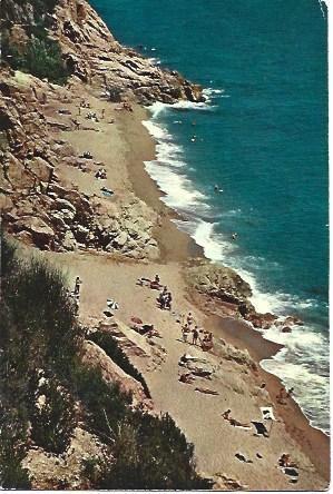 POSTAL L01708: Vista aerea de la playa de Calella de Mar