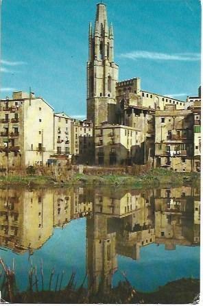 POSTAL L01712: Vista parcial de la catedral de Girona