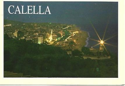 POSTAL L01784: Vista nocturna de Calella. Barcelona