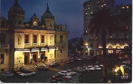 POSTAL L01801: Vista nocturna del Casino de Montecarlo, Monaco