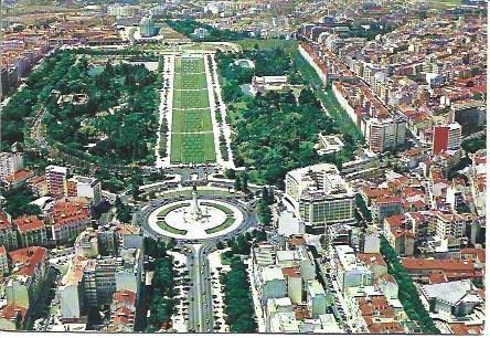 POSTAL L01593: Vista aerea del Parque Eduardo VII de Lisboa