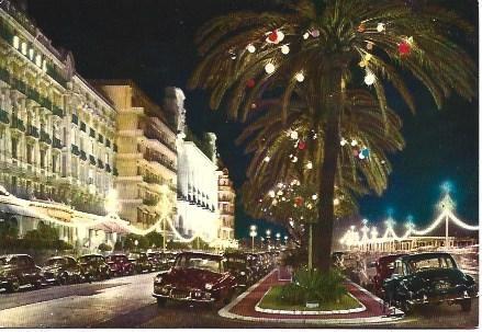 POSTAL L01987: Vista nocturna de Niza, Francia