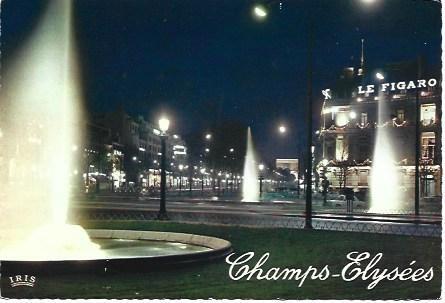 POSTAL L01989: Vista nocturna de los Campos Eliseos de Paris