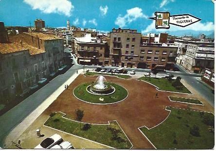 POSTAL L02058: Vista aerea de la Fuente Luminosa de Figueres