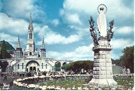 POSTAL L01840: Estatua de la Virgen de Lourdes