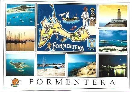POSTAL L01919: Vistas y mapa de Formentera