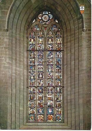 POSTAL L01895: Ventanal en el Monasterio de Santes Creus