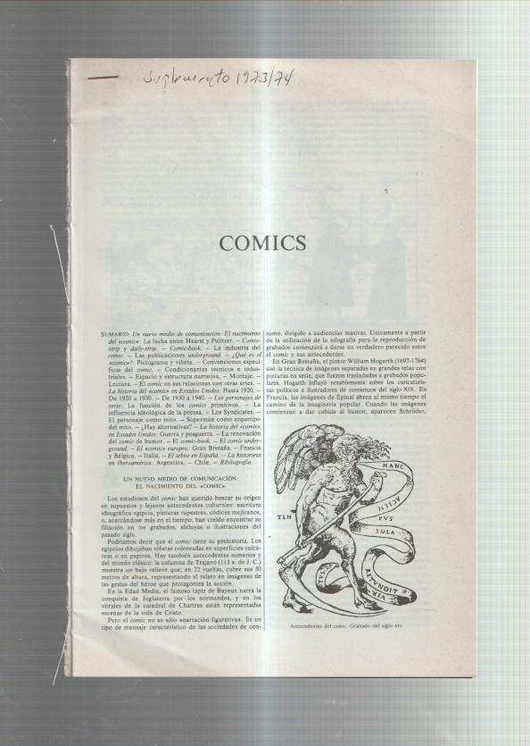 Espasa: COMICS, publicadas en suplemento anual 1973/1974