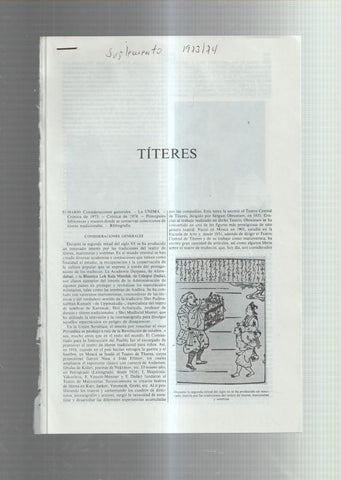 Espasa: TITERES, publicadas en suplemento anual 1973/1974