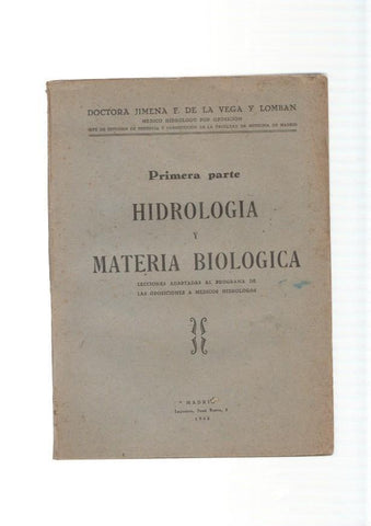 Hidrologia y Materia Biologica, primera parte