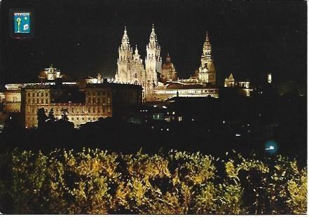 POSTAL L03272: Vista nocturna de Santiago de Compostela