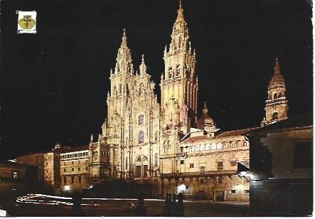 POSTAL L03264: Vista nocturna de la Catedral de Santiago de Compostela