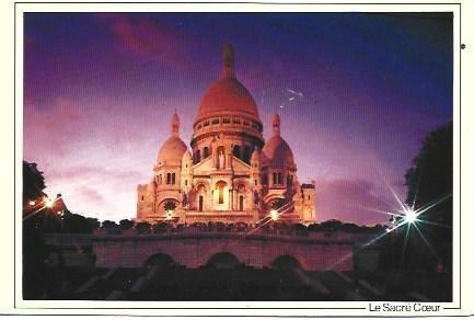 POSTAL L03331: Sacre Coeur de Paris al anochecer