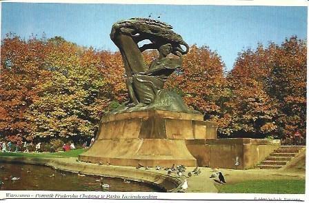 POSTAL L03338: Monumento a Chopin en Varsovia, Polonia