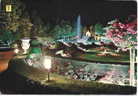 POSTAL L03139: Vista nocturna de los jardines de La Granja de San Ildefonso