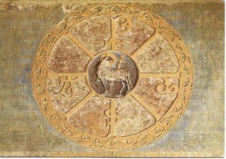POSTAL L03114: Detalle del timpano de la iglesia del Monasterio de Poblet