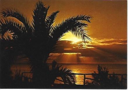POSTAL L03126: Amanecer en la Playa del Ingles en Gran Canaria