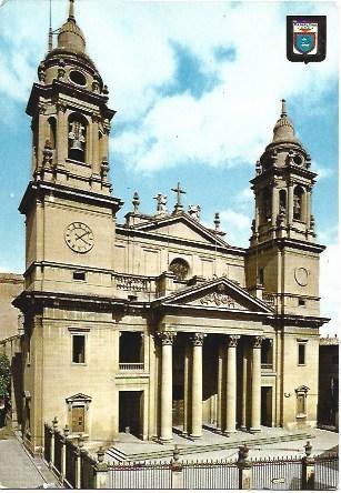POSTAL L03192: Fachada de la catedral de Pamplona