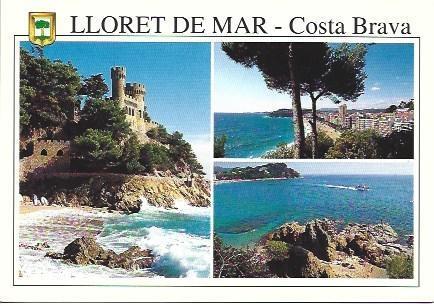 POSTAL L03519: Castillo y vistas de Lloret de Mar