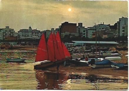 POSTAL L03526: Atardecer en una playa de la Costa Brava