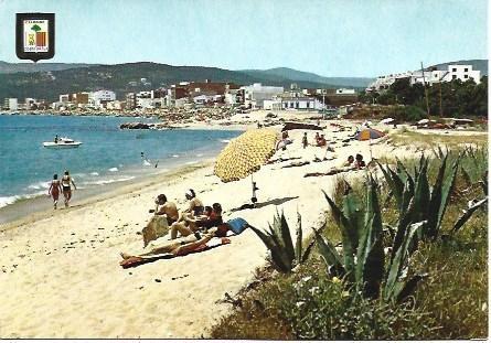 POSTAL L03486: Bañistas en la playa de Sant Antoni de Calonge