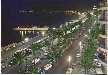 POSTAL L03363: Vista nocturna de Niza, Francia