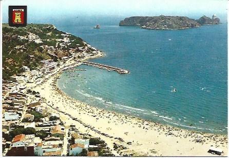 POSTAL L03461: Vista aerea de la playa de L'Estartit, Girona