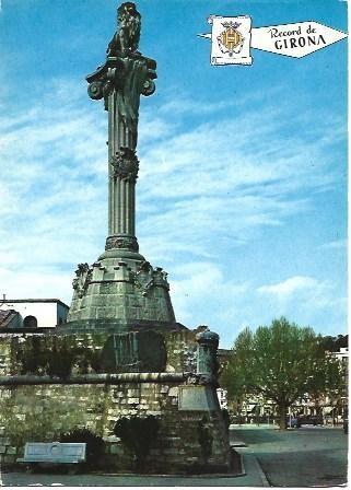 POSTAL L02748: Monumento a Alvarez de Castro en Girona