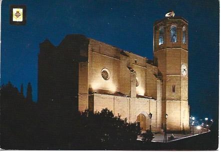 POSTAL L02669: Vista nocturna de la iglesia de Santa Maria en Balaguer