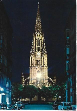 POSTAL L02720: Catedral iluminada de San Sebastian