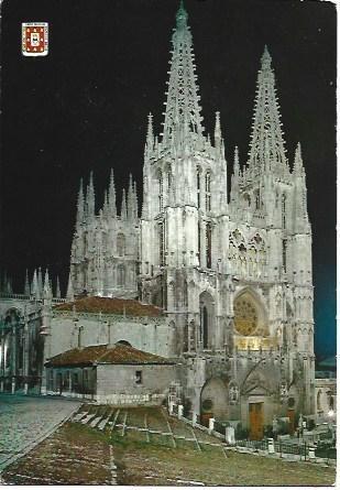 POSTAL L02732: Vista nocturna de la Catedral de Burgos