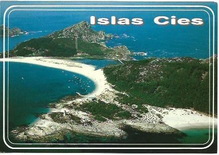 POSTAL L03052: Vista aerea de las Islas Cies