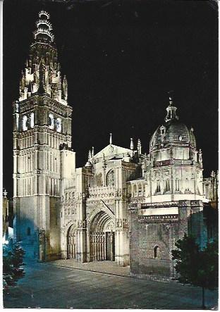 POSTAL L02926: Catedral de Toledo iluminada