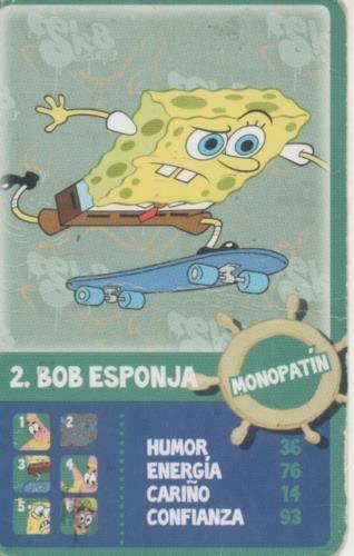 Cromo E001653: Cromo.Bob Esponja nº 2. Monopatín 