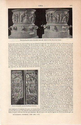 LAMINA V10095: Pila bautismal de cobre siglo XII, Iglesia de San Bartolome en Lieja