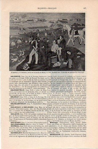 LAMINA V10512: El general Skobelev en la batalla de Minsk en 1831, bordado ruso