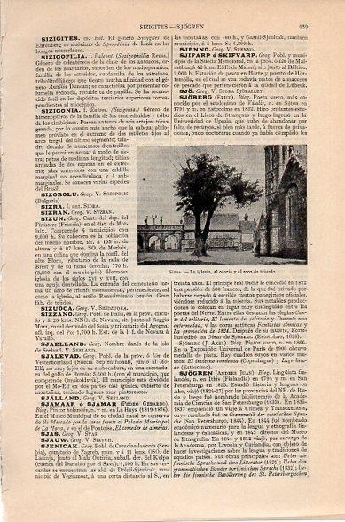 LAMINA V10506: Iglesia, osario y arco de triunfo en Sizum, Francia