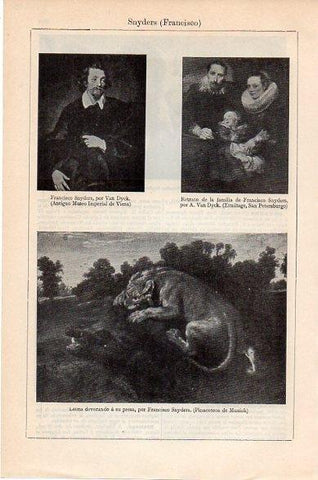 LAMINA V10528: Francisco Snyders y retrato de la familia de Francisco Snyders, por Van Dyck