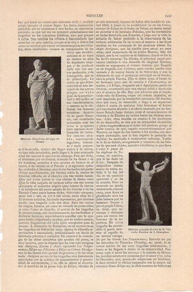 LAMINA V10555: Escultura de Sofocles, por J. Donoghue