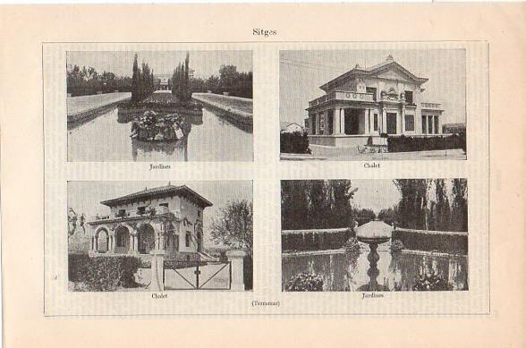 LAMINA V10489: Chalet y jardines Terramar en Sitges