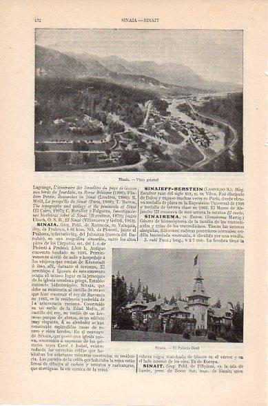 LAMINA V10433: Vista y Palacio Real de Sinaia, Rumania