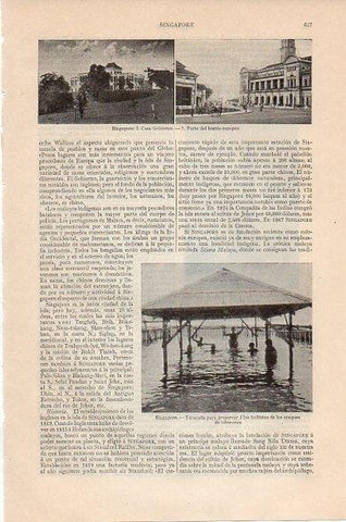 LAMINA V10444: Casa del Gobierno y barrio europeo en Singapur