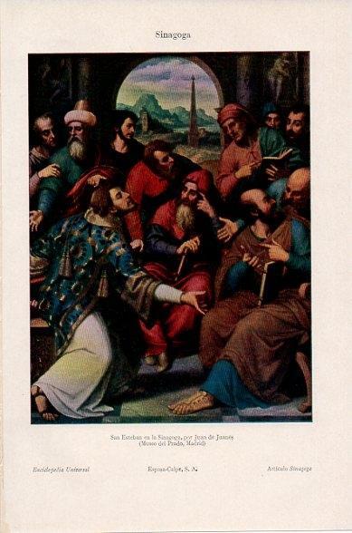 LAMINA V10428: San Esteban en la Sinagoga, por Juan de Juanes