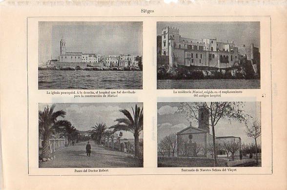 LAMINA V10487: Vistas de Sitges, Barcelona 